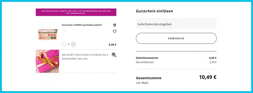 essence Gutscheine - Warenkorb