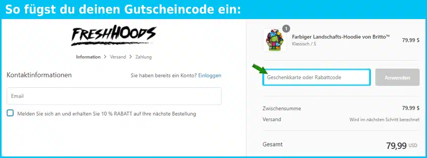 freshhoods Gutscheine - gutscheincode eingeben und sparen