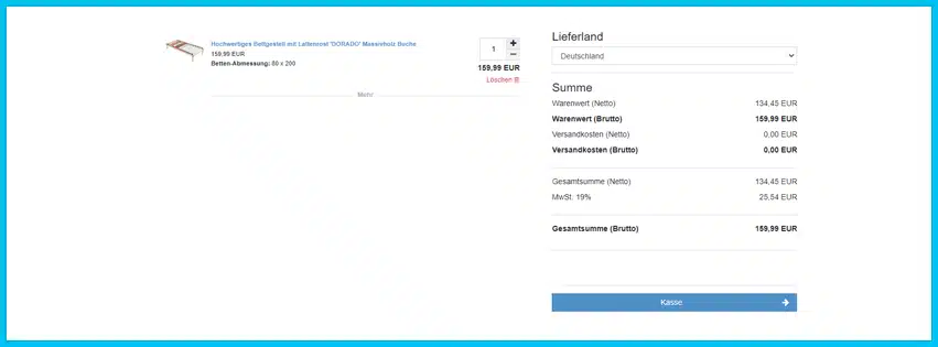 lattenrost-discounter Gutscheine - Warenkorb