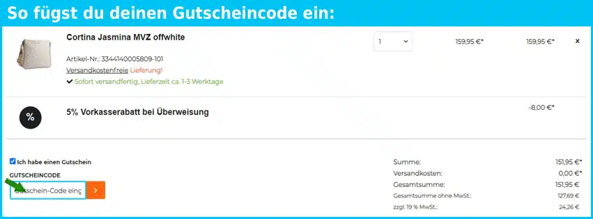 lederoase Gutscheine - gutscheincode eingeben und sparen