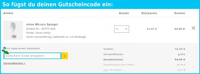 moeve Gutscheine - gutscheincode eingeben und sparen