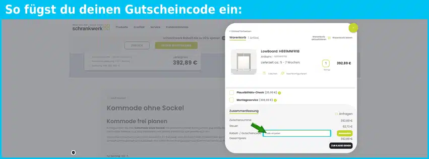 schrankwerk Gutscheine - gutscheincode eingeben und sparen