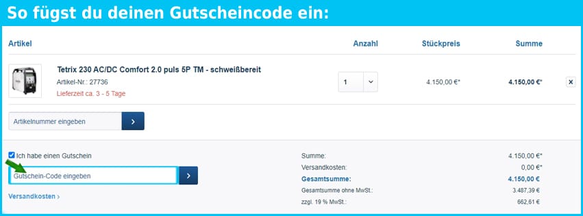 schweisstechnikno1-shop Gutscheine - gutscheincode eingeben und sparen