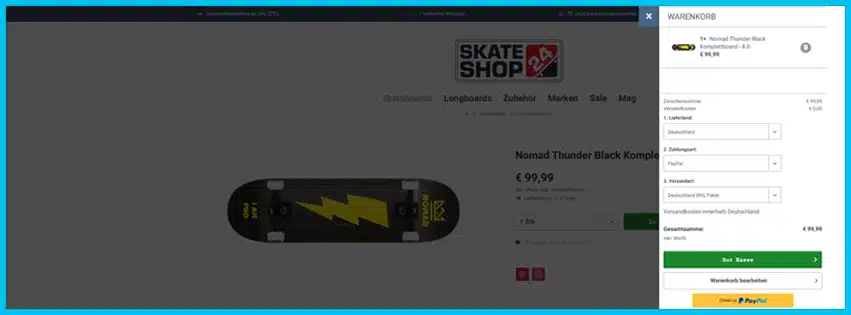 skateshop24 Gutscheine - Warenkorb