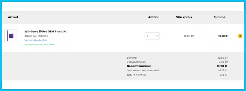 softwarehunter Gutscheine - Warenkorb