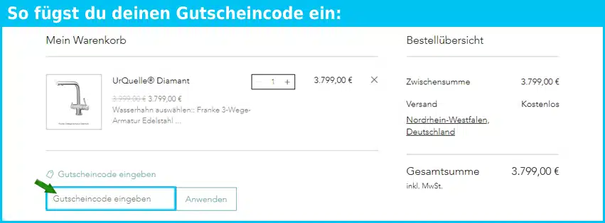 urquellediamant Gutscheine - gutscheincode eingeben und sparen