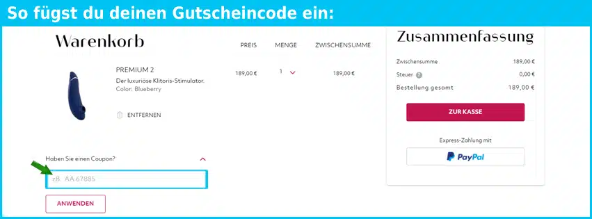 womanizer Gutscheine - gutscheincode eingeben und sparen