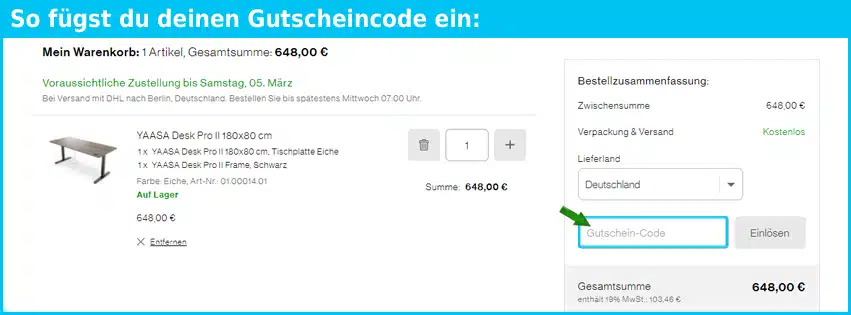 yaasa Gutscheine - gutscheincode eingeben und sparen