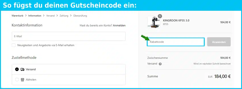 3ddruckboss Gutscheine - gutscheincode eingeben und sparen