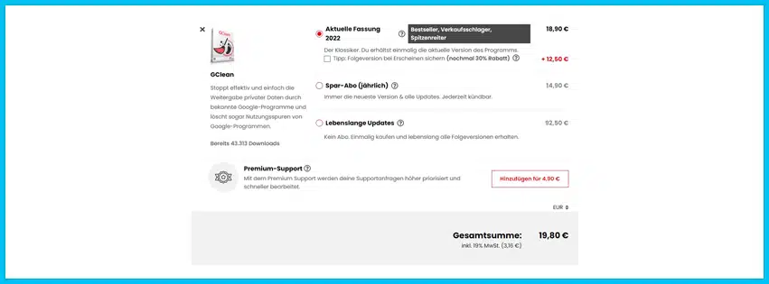 abelssoft Gutscheine - Warenkorb