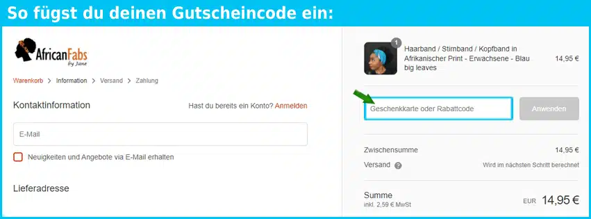 africanfabs Gutscheine - gutscheincode eingeben und sparen