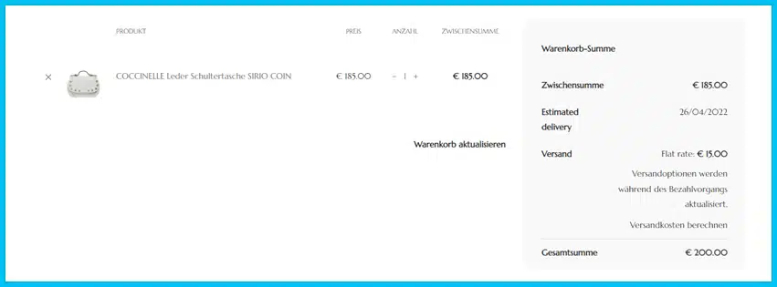 bag-selection Gutscheine - Warenkorb