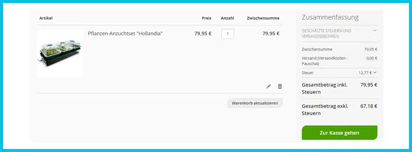 biogreen Gutscheine - Warenkorb