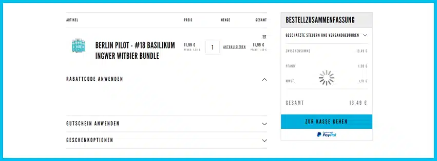 brewdog Gutscheine - Warenkorb