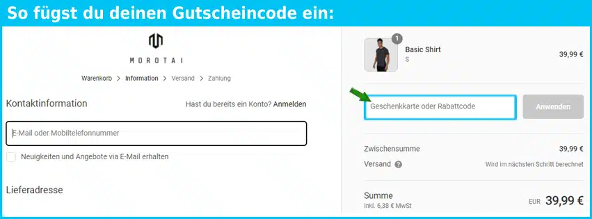 morotai Gutscheine - gutscheincode eingeben und sparen