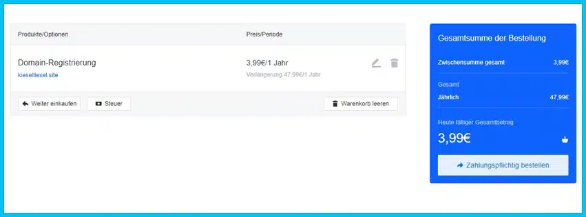 noez.de Gutscheine - Warenkorb