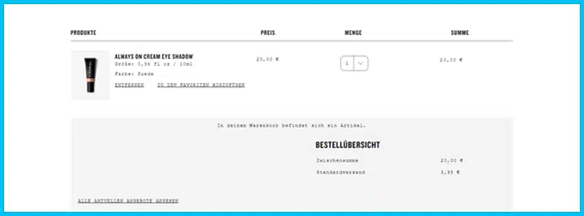smashbox Gutscheine - Warenkorb
