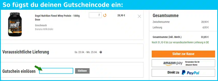 sportnahrung-engel Gutscheine - gutscheincode eingeben und sparen