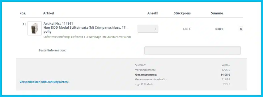 stex24 Gutscheine - Warenkorb