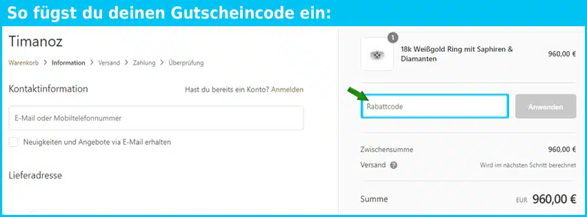 timanoz Gutscheine - gutscheincode eingeben und sparen