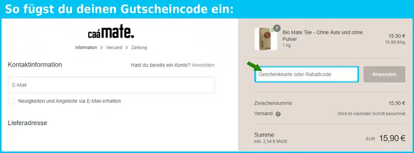 caamate Gutscheine - gutscheincode eingeben und sparen