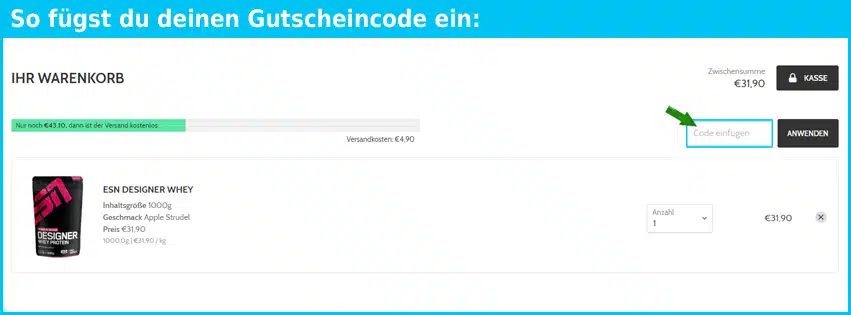 fitmart Gutscheine - gutscheincode eingeben und sparen