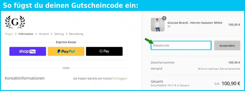 gracias-brand Gutscheine - gutscheincode eingeben und sparen