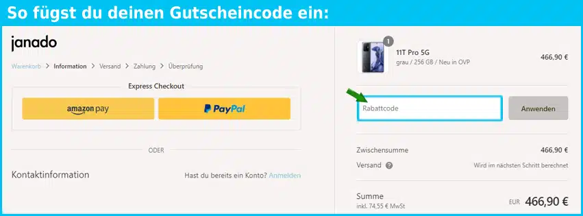 janado Gutscheine - gutscheincode eingeben und sparen