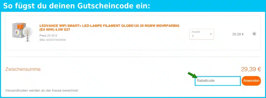 ledvance Gutscheine - gutscheincode eingeben und sparen