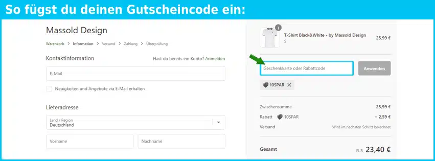 massold-design Gutscheine - gutscheincode eingeben und sparen