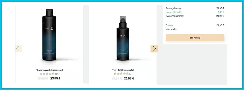 men-id Gutscheine - Warenkorb