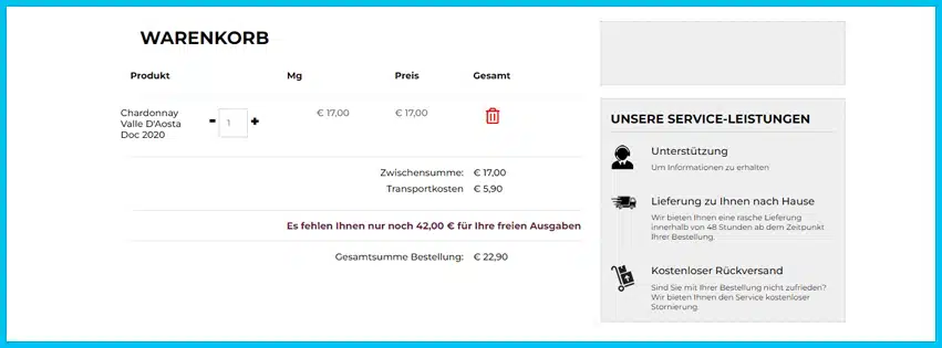 svinando Gutscheine - Warenkorb