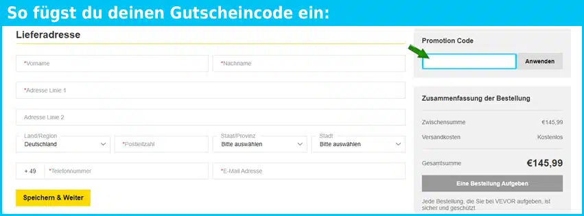 vevor Gutscheine - gutscheincode eingeben und sparen