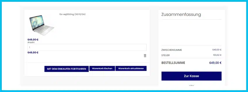 dietechnik.de Gutscheine - Warenkorb