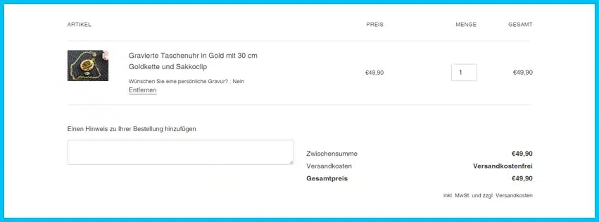 holzzeug Gutscheine - Warenkorb
