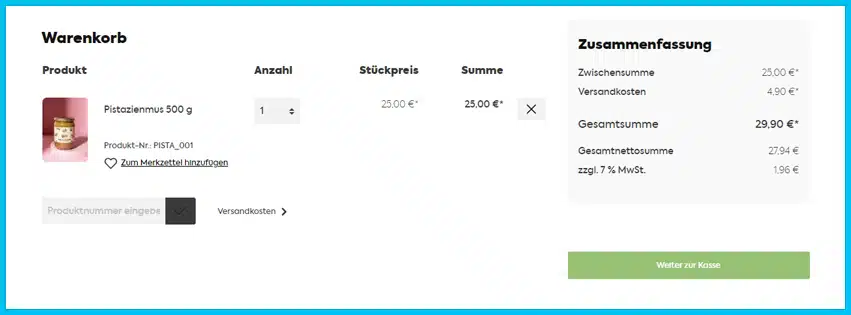 korodrogerie Gutscheine - Warenkorb