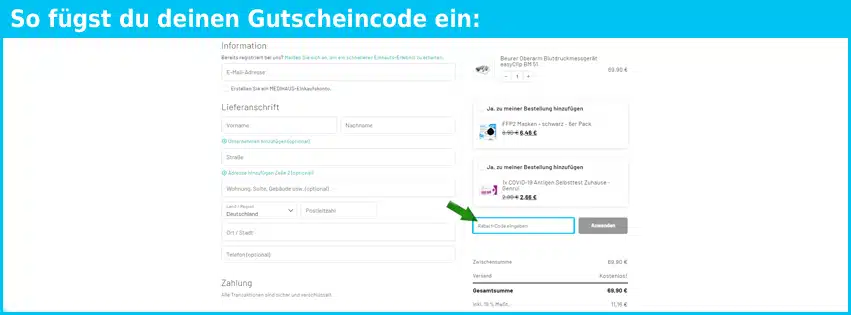 medihaus Gutscheine - gutscheincode eingeben und sparen