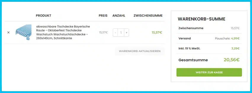 wachstuch.shop Gutscheine - Warenkorb
