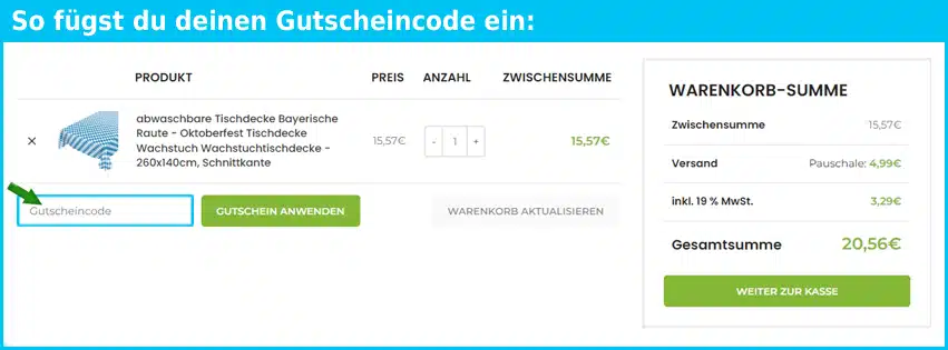 wachstuch.shop Gutscheine - gutscheincode eingeben und sparen