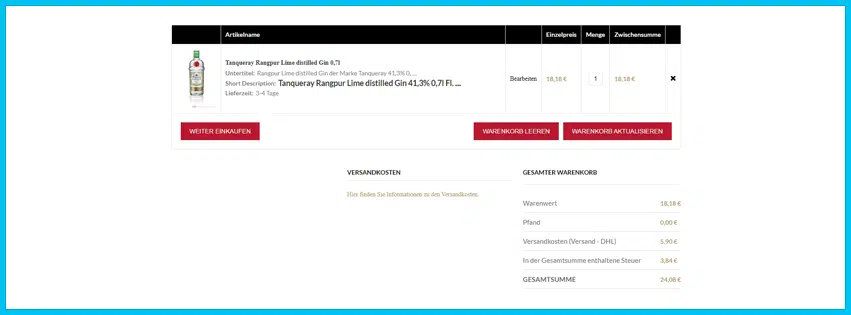 dasgibtesnureinmal.de Gutscheine - Warenkorb