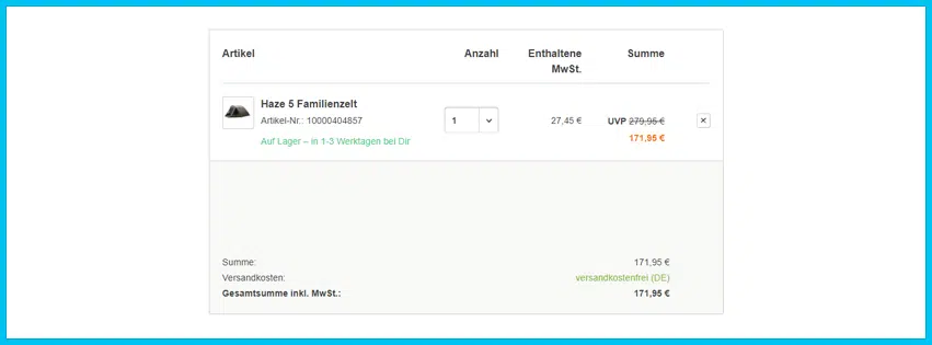 doorout.com Gutscheine - Warenkorb