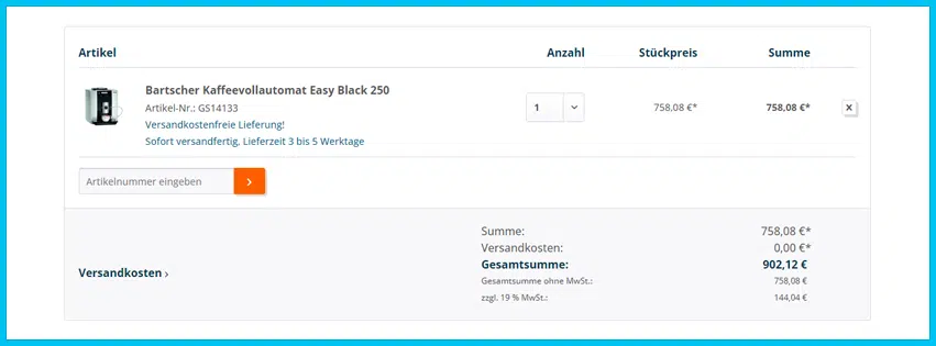 gastroshark Gutscheine - Warenkorb