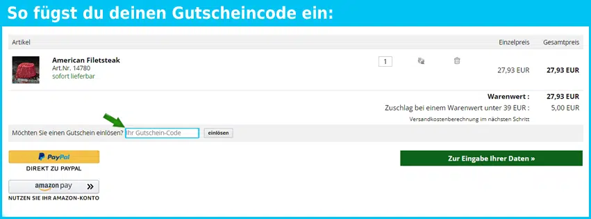 gourmetfleisch.de Gutscheine - gutscheincode eingeben und sparen