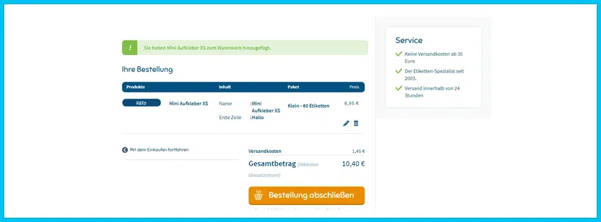 gutmarkiert Gutscheine - Warenkorb