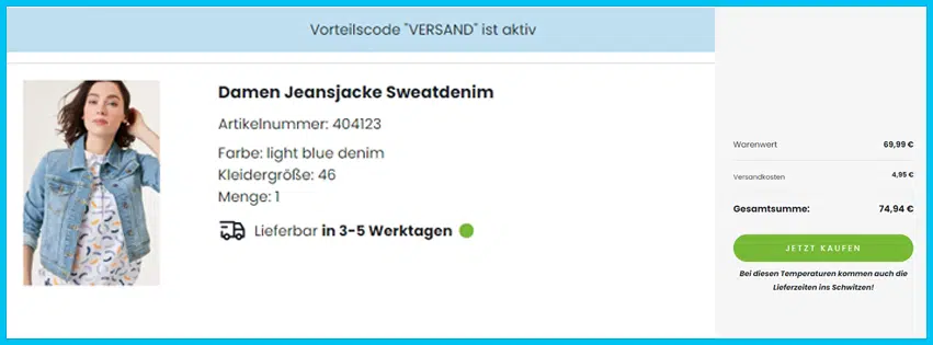jako-o Gutscheine - Warenkorb