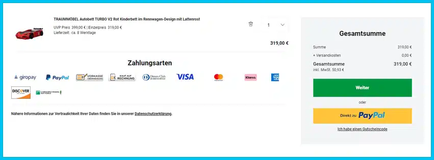 marktkauf gutscheine . warenkorb mit Artikeln
