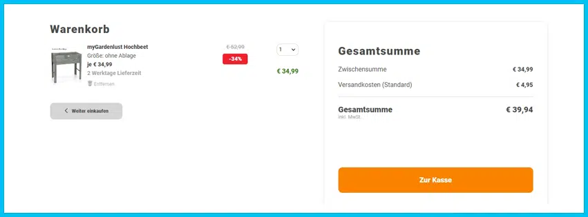 mein-schoener-garten-shop Gutscheine - Warenkorb
