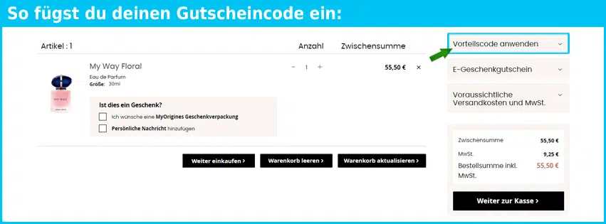 my-origines Gutscheine - gutscheincode eingeben und sparen