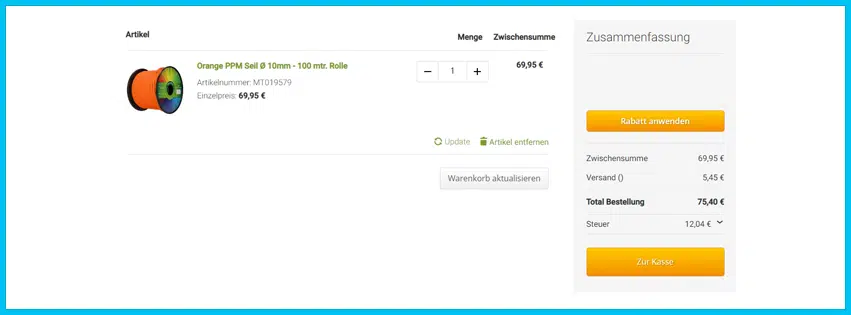 paracord.eu Gutscheine - Warenkorb