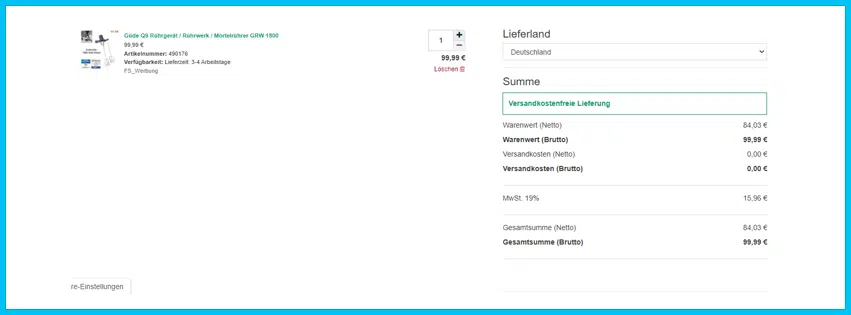 stabilo-fachmarkt Gutscheine - Warenkorb